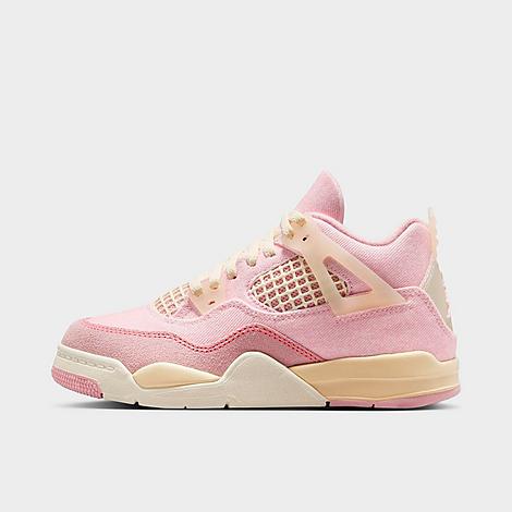 Little Kids Air Retro 4 Textile Basketball Shoes in Pearl Pink/Iced Carmine/Coconut Milk