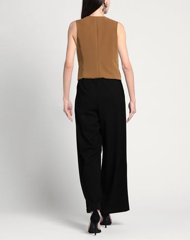 Woman Tailored Vest Brown Size M Polyester, Viscose, Elastane