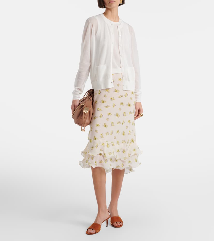 Summer semi-sheer cotton-blend cardigan