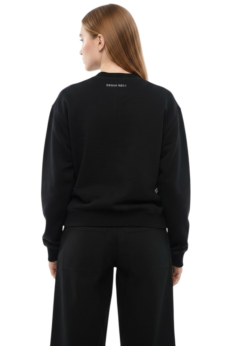 Black Cotton Sweatshirt
