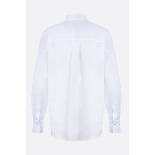 Plain long-sleeved shirt - White
