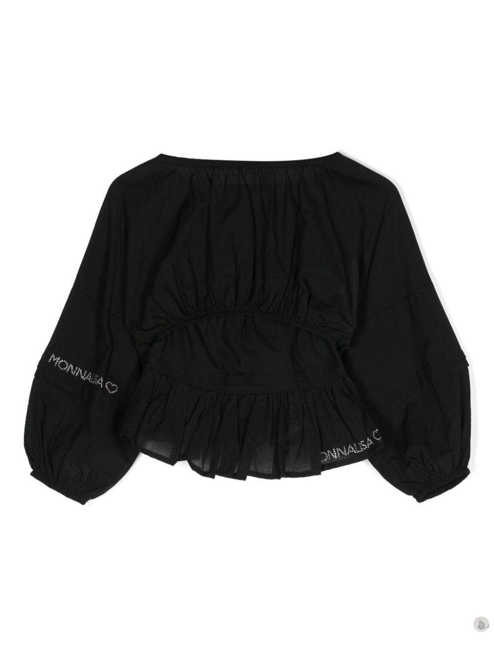 Logo-embellished cotton blouse - Black