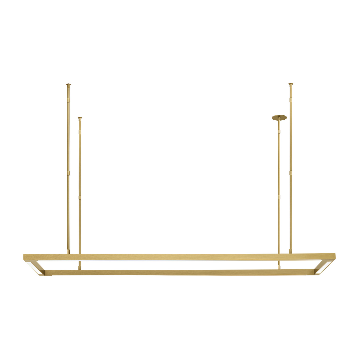 Natural Brass LED Linear Suspension from the Stagger Collection