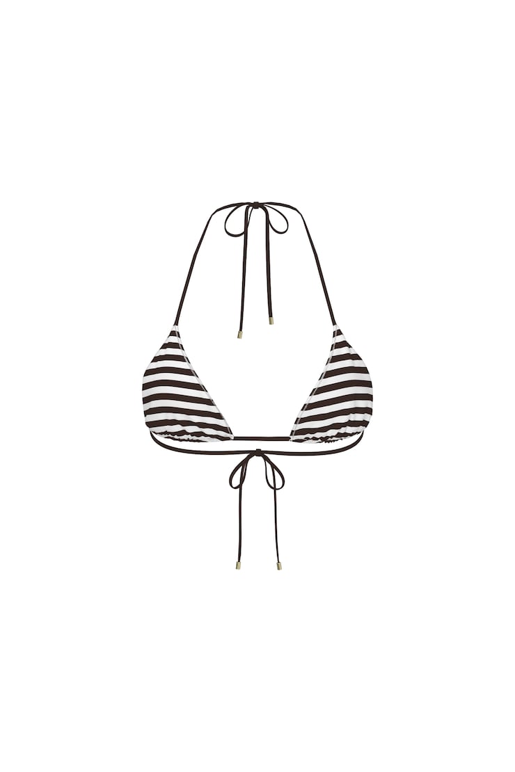 Slider Triangle Bikini Top - Brown - Women Clothing