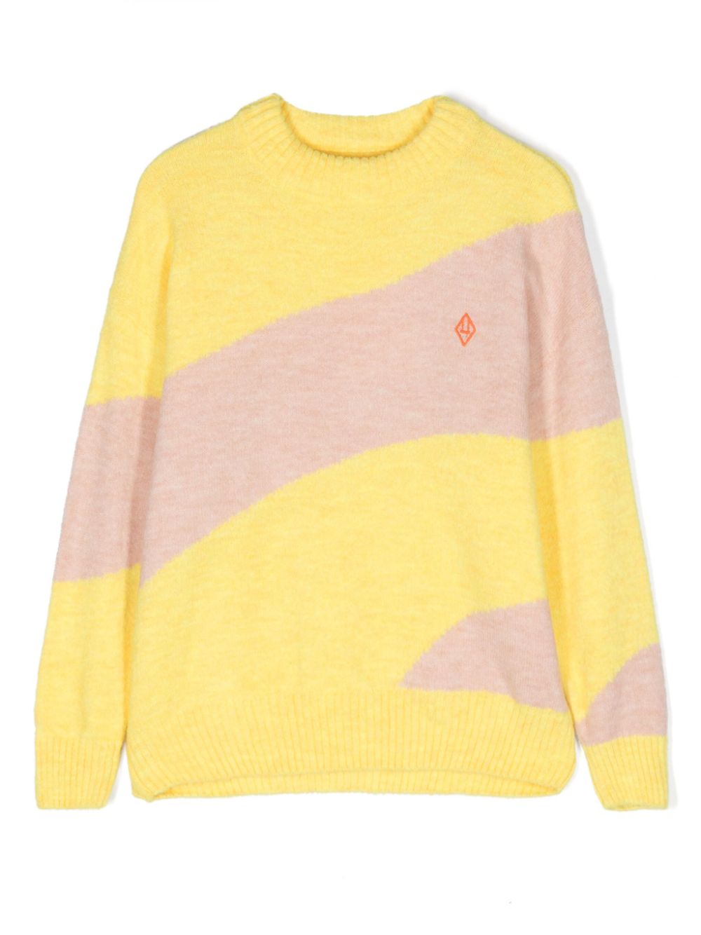 Two-tone intarsia-knit jumper - Brown