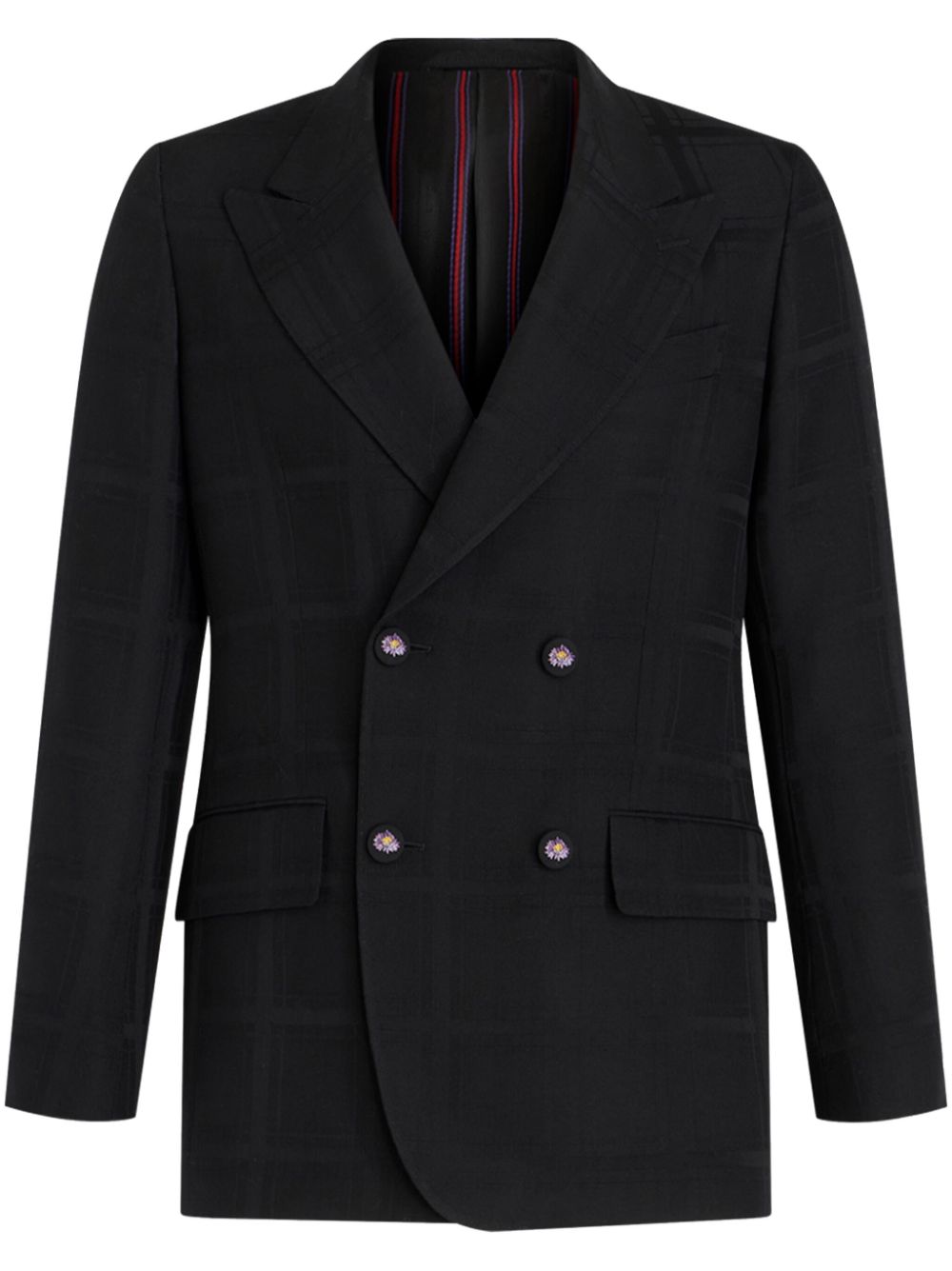 Wool double-breast jacket - Black