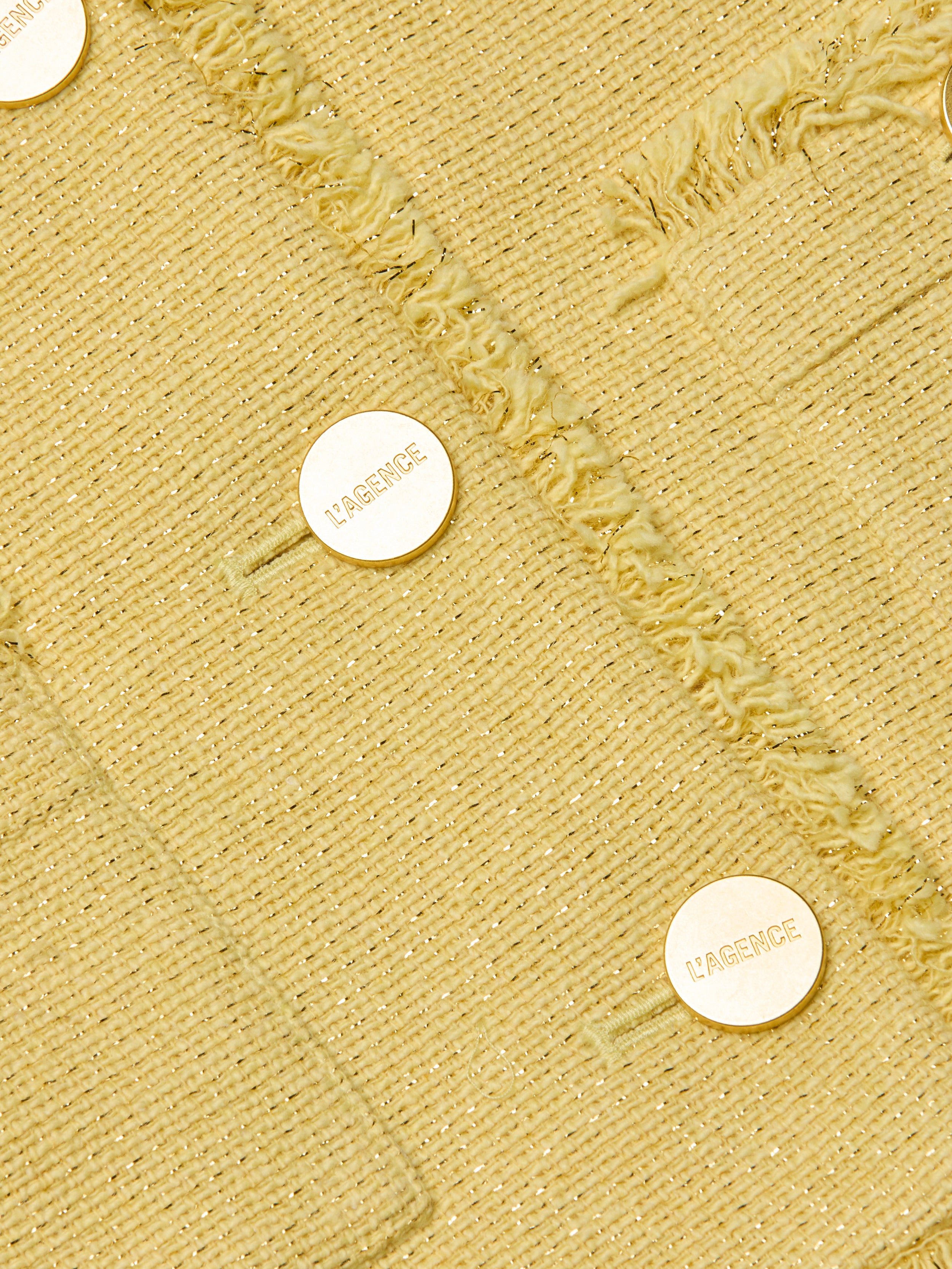Sylvia Tweed Jacket In Pale Yellow/light Gold