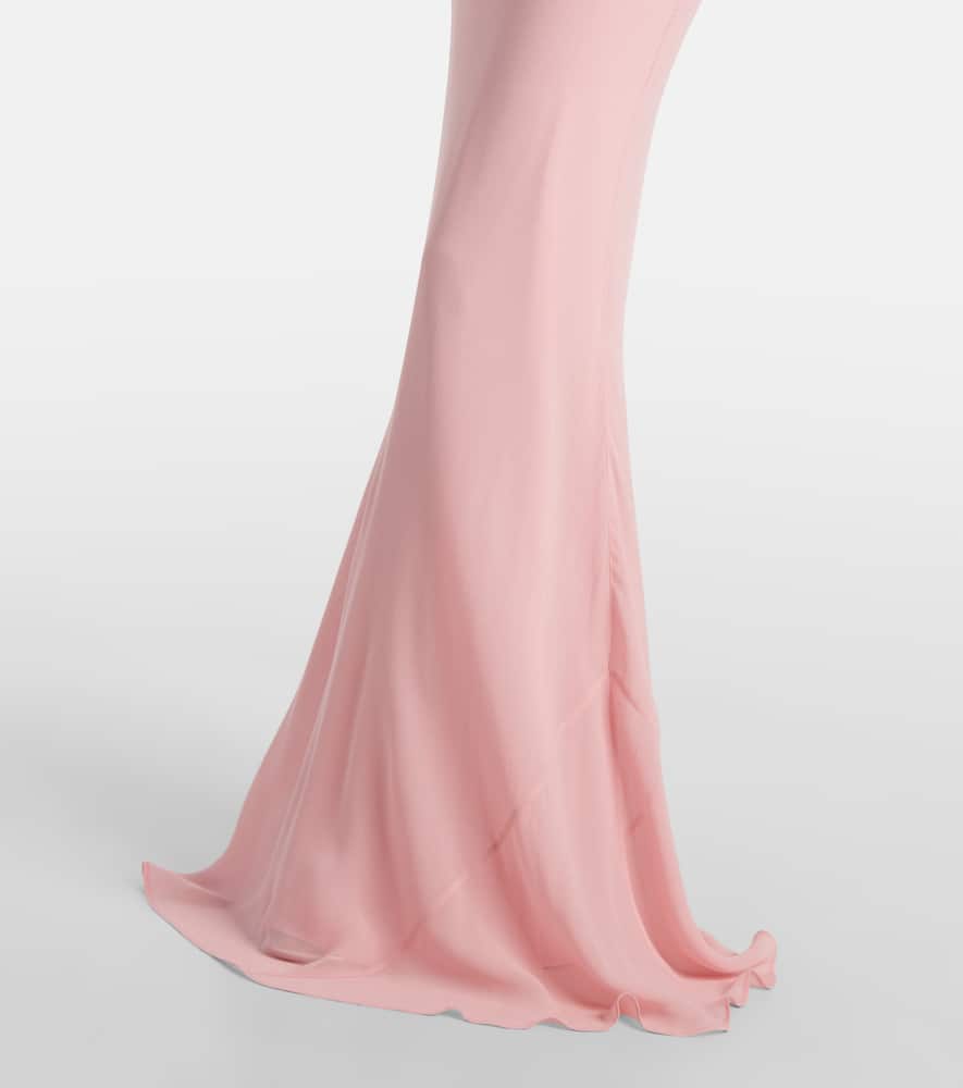 Self-Portrait Floral-appliqué georgette gown