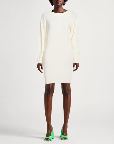 Woman Mini dress Off white Size L Acrylic, Virgin Wool