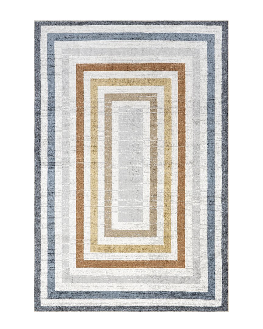 NuLOOM Alienor SpinClean Striped Machine Washable Polyester Rug