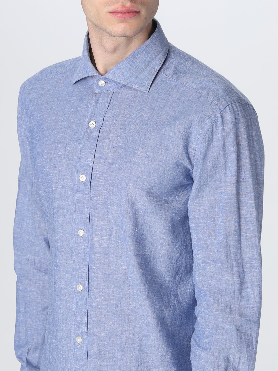 Shirt Men color Gnawed Blue