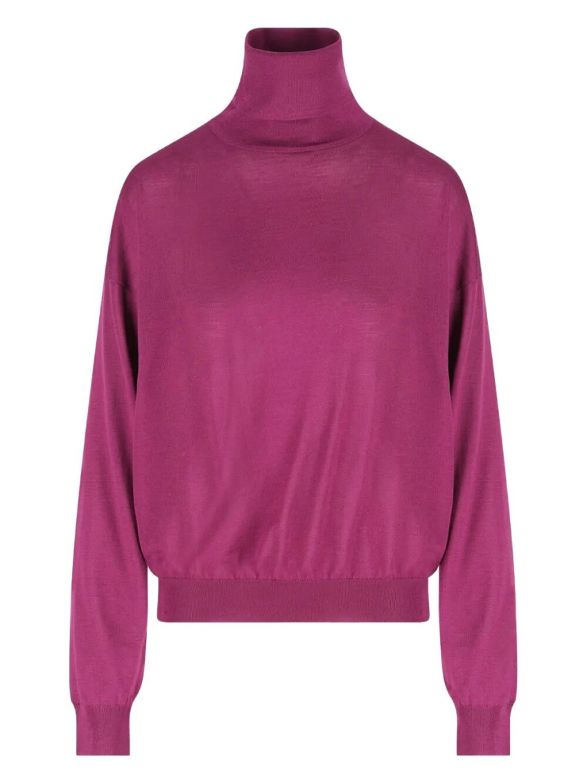 Magenta High-neck Sweater