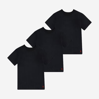 Boys' 3-Pack Classic Fit Crew T-Shirt (8-20) in Black