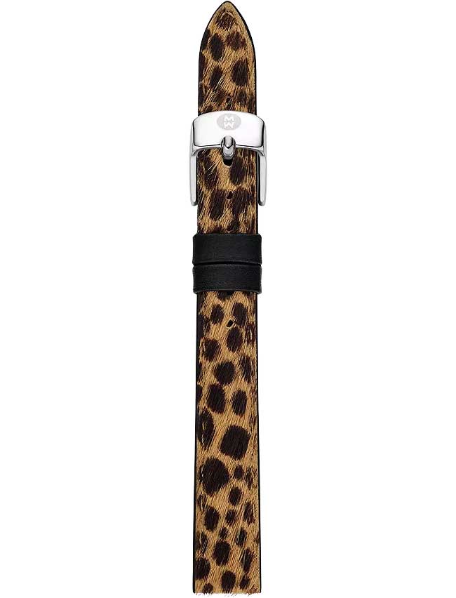 Pony Hair Leather Strap 12mm in Leopard Print