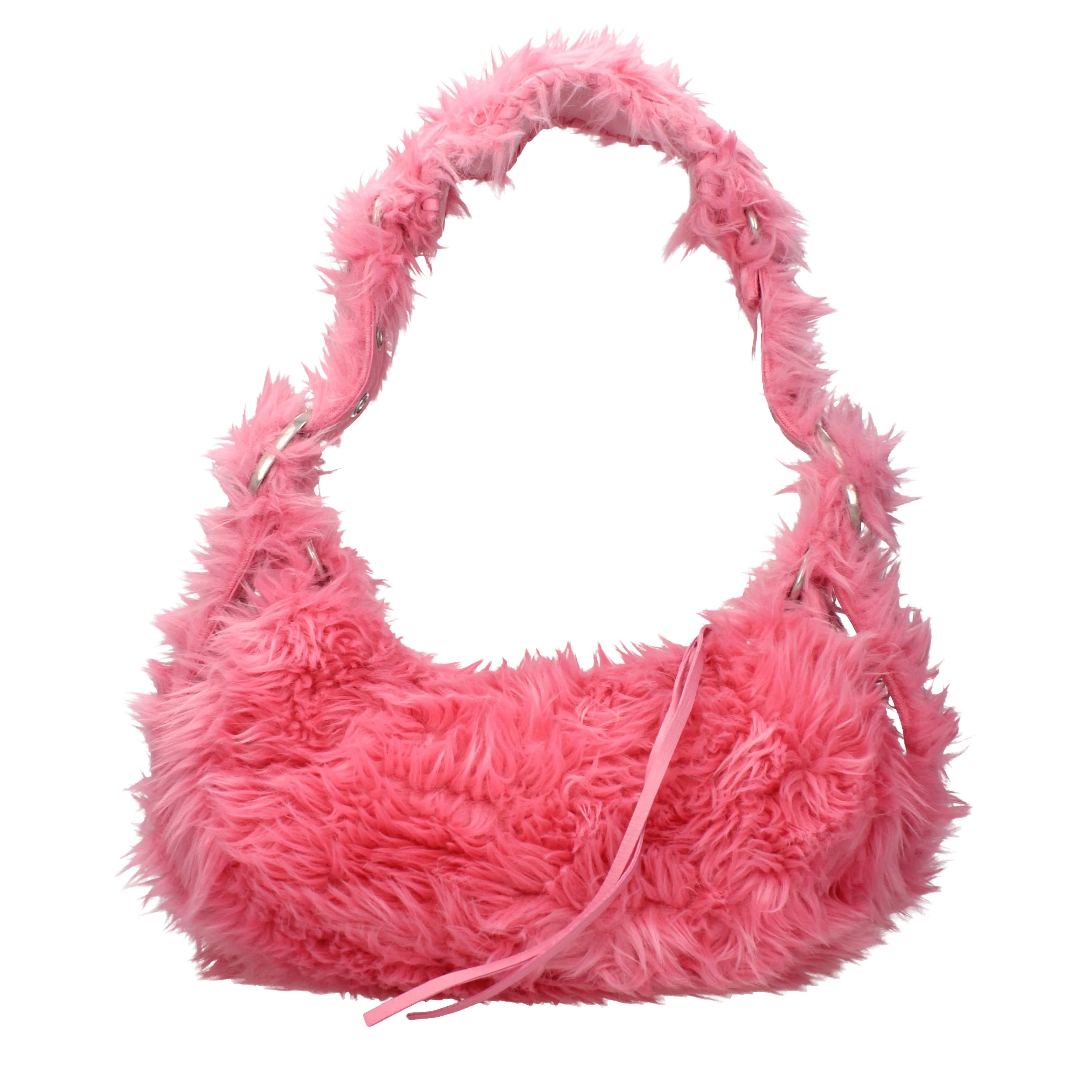 Balenciaga Shoulder Bags Le Cagole Women Eco Fur Pink