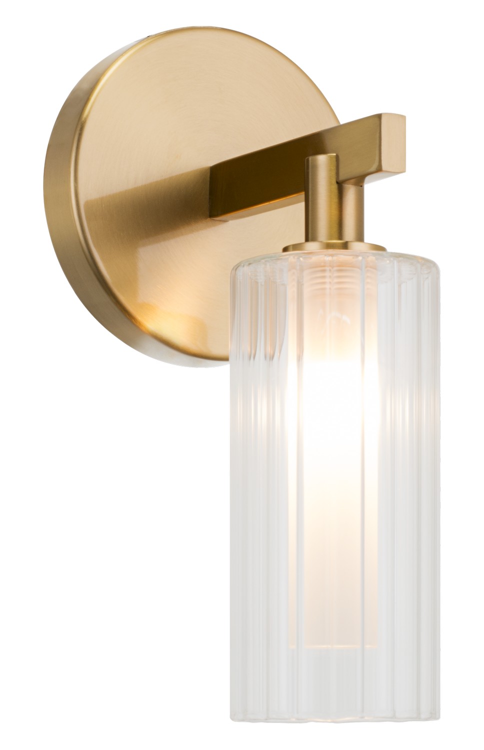 Aged Gold Brass One Light Wall Sconce from the Kristof Collection