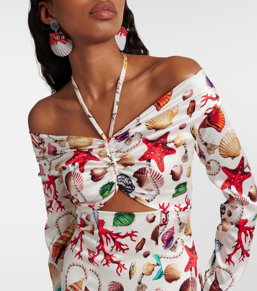 Capri printed silk-blend midi dress