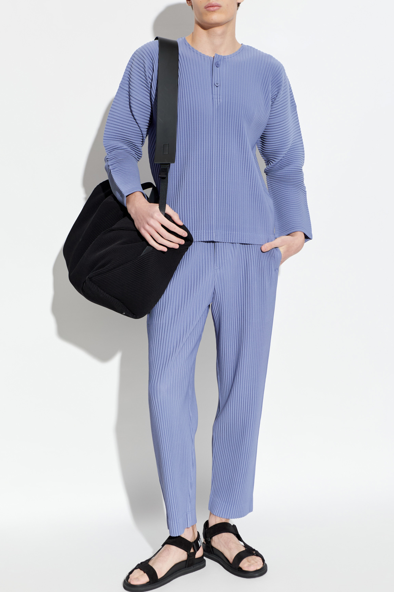 Pleated Top, Men's, Blue