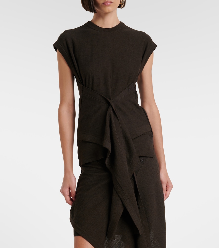 Wool-blend knitted top