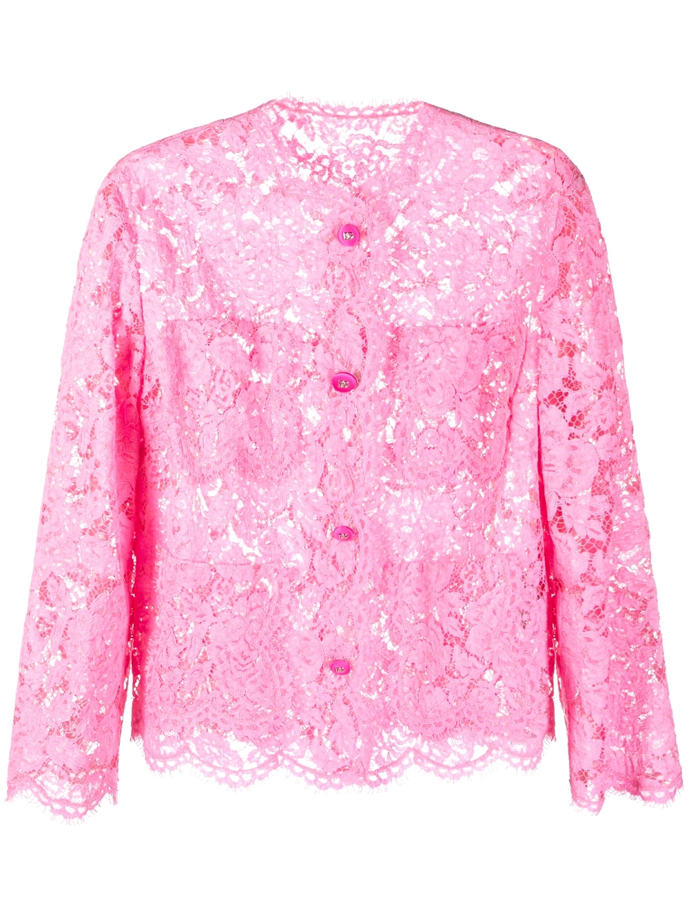 Scalloped lace jacket - Pink