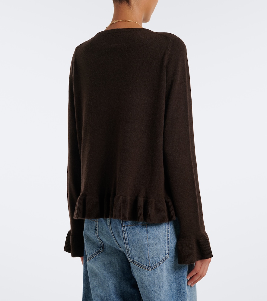 Ruffled virgin wool and cashmere sweater