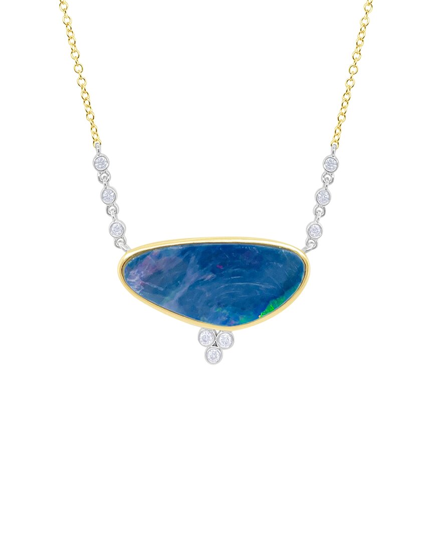 14K 3.82 Ct. Tw. Diamond & Opal Necklace