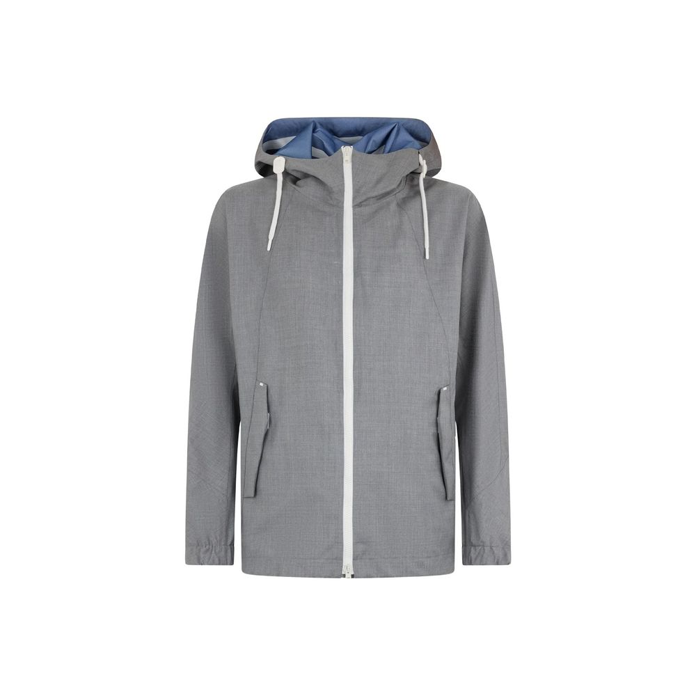 Virgin Wool Shell Jacket — Gray