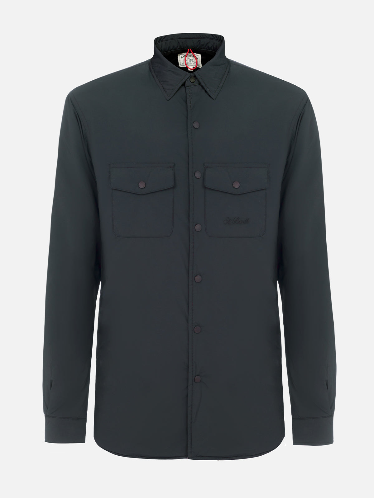 Man British Green Overshirt Chalet With St. Barth Embroidery Jacket - Men