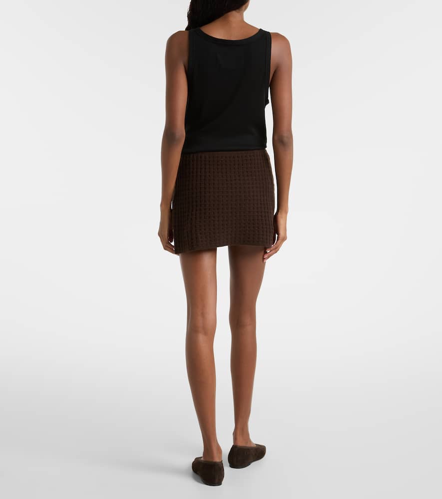 Waffle-knit wool and cashmere miniskirt