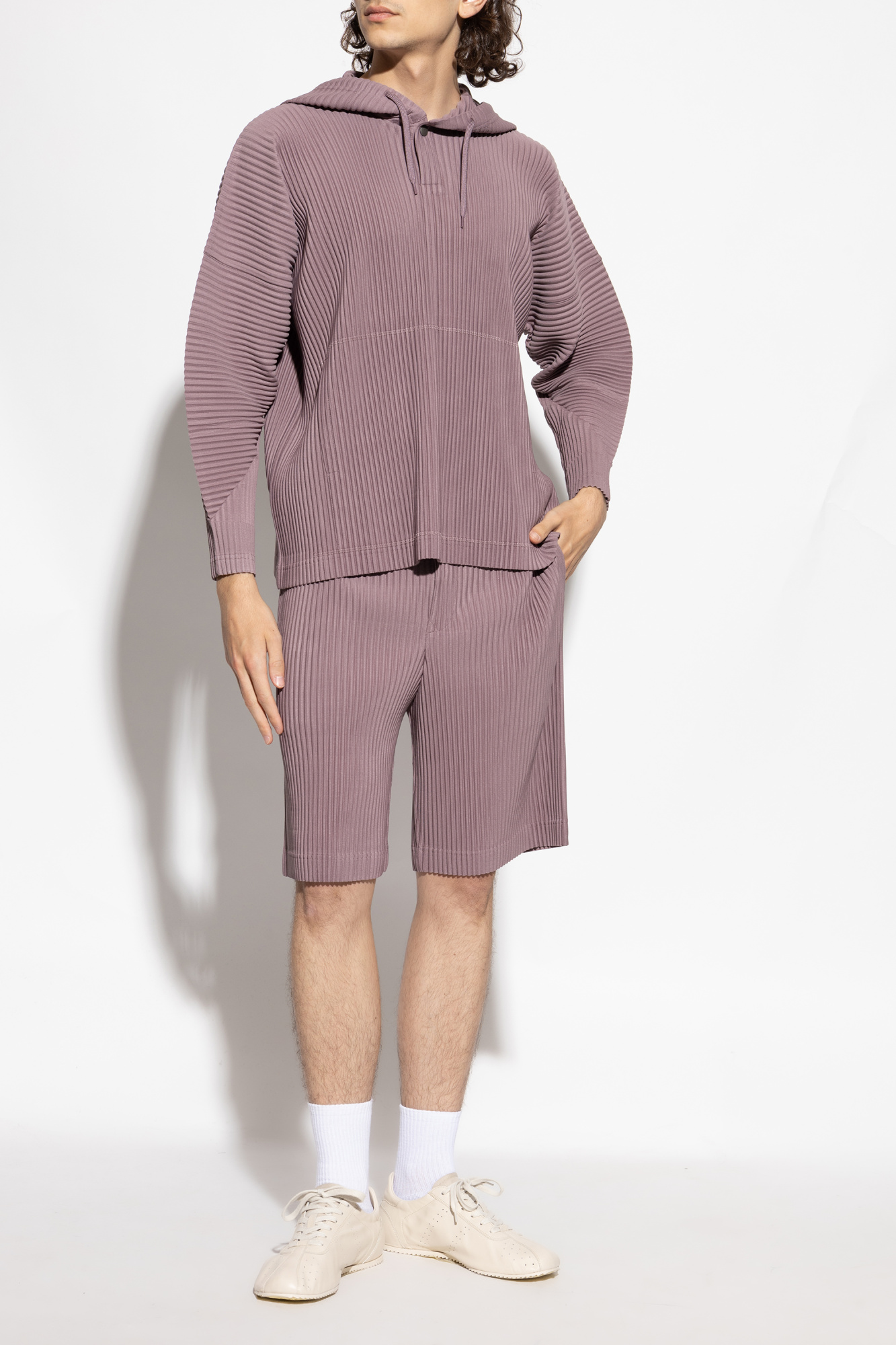 Pleated Trousers, Men's, Purple