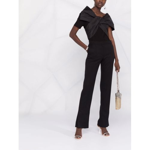 Ankle-slit cigarette trousers - Black