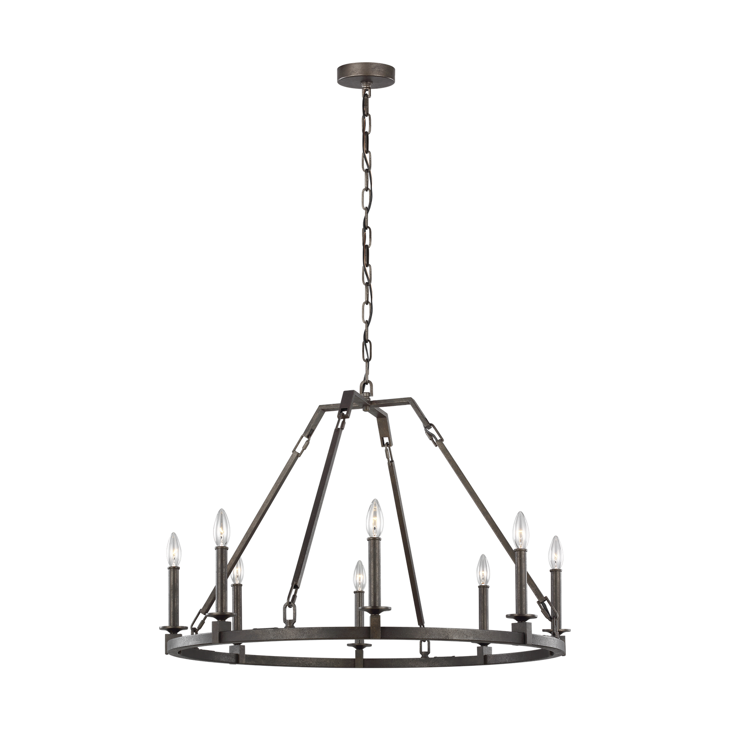 Visual Comfort Studio Landen 8-Light Chandelier in Smith Steel by Sean Lavin
