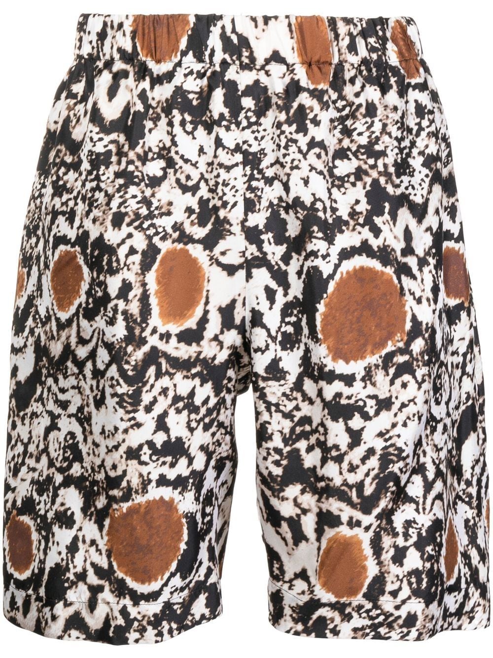 Silk abstract-pattern short