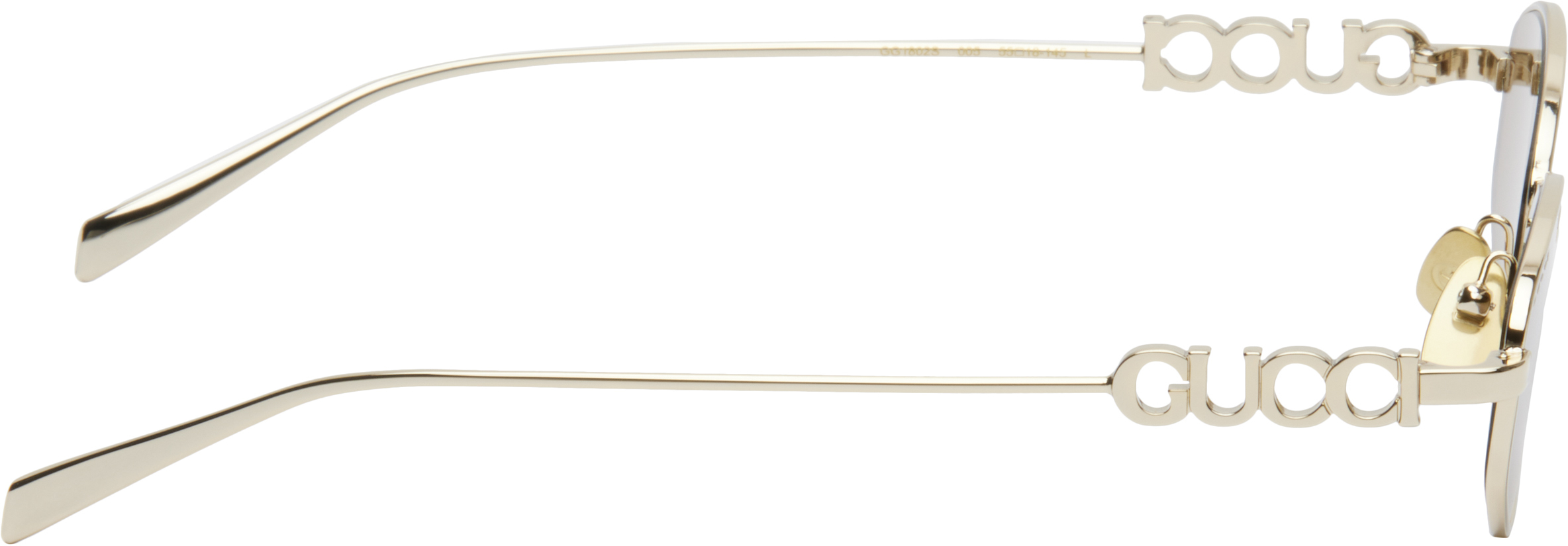 Gucci Gold Oval Frame Sunglasses