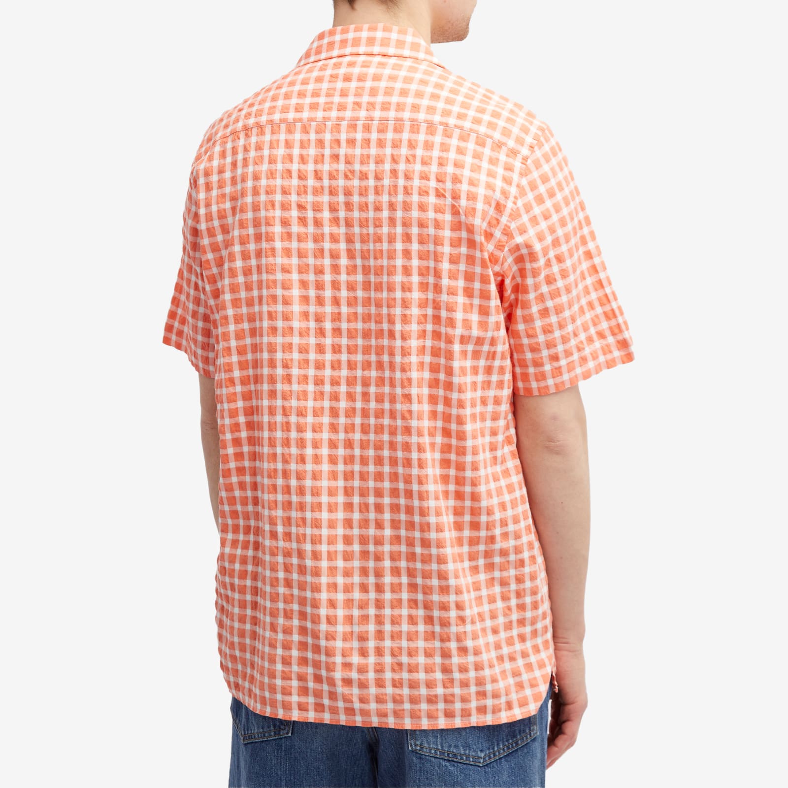Armor-Lux Men's Check Vacation Shirt in Coral