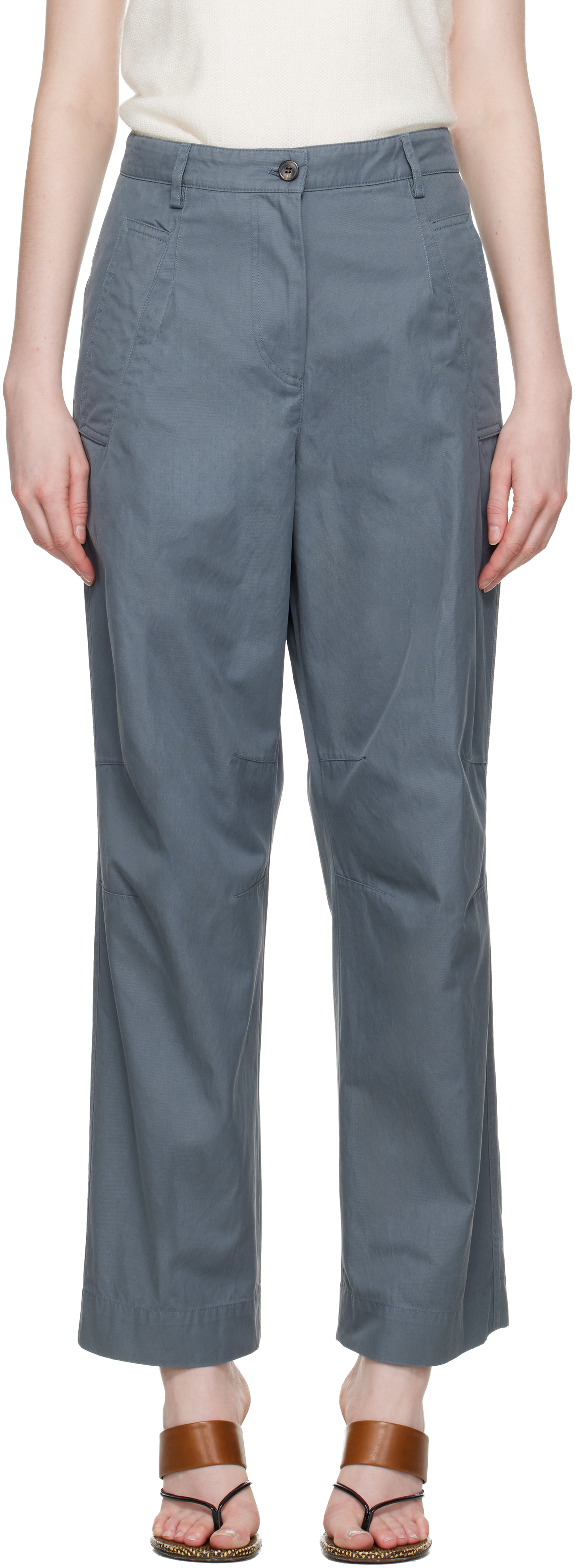 Blue Cotton Trousers