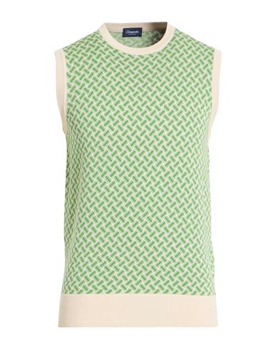 Man Sweater Light green Size 38 Cotton, Linen
