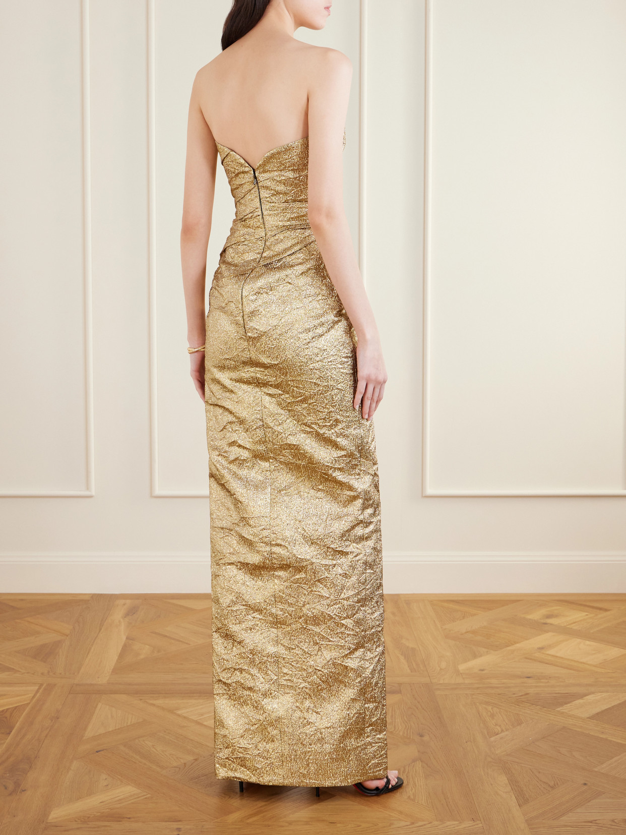Metallic Jacquard Gown - Gold