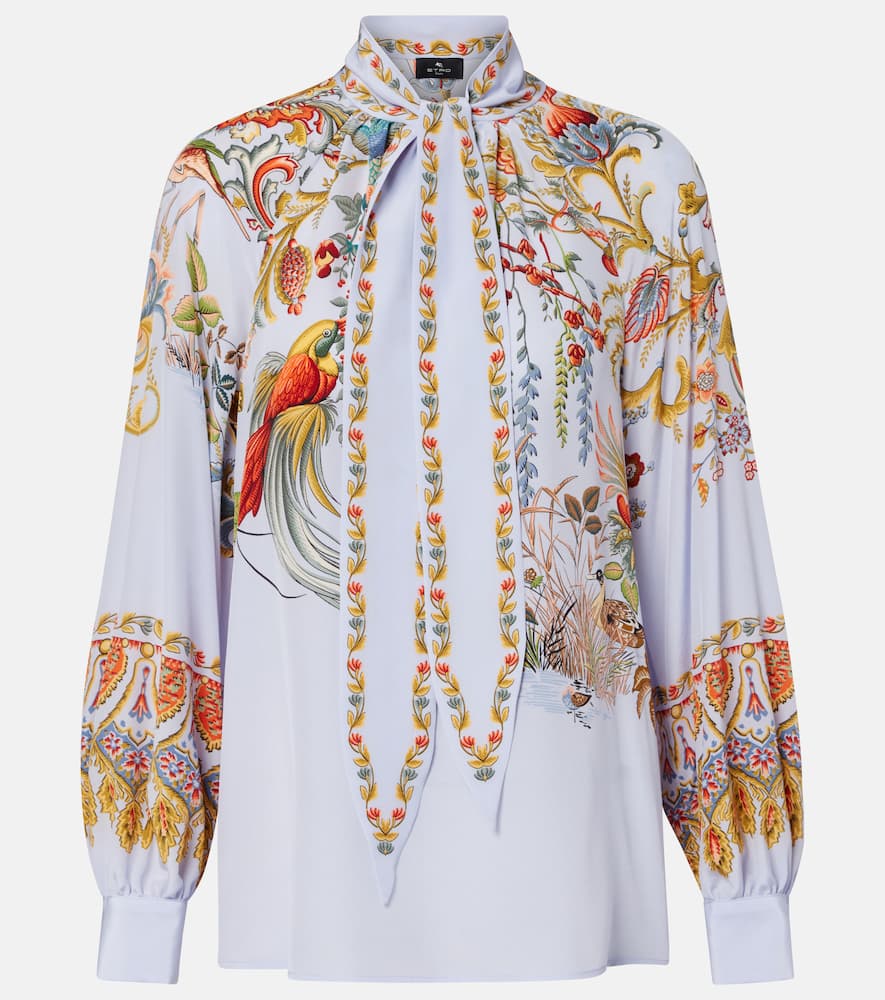 Semi-sheer jacquard blouse
