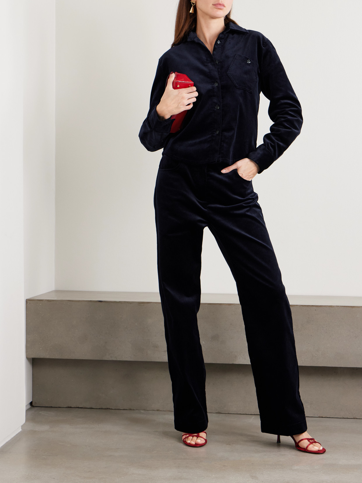 Bartolomeo Cotton-corduroy Shirt - Blue