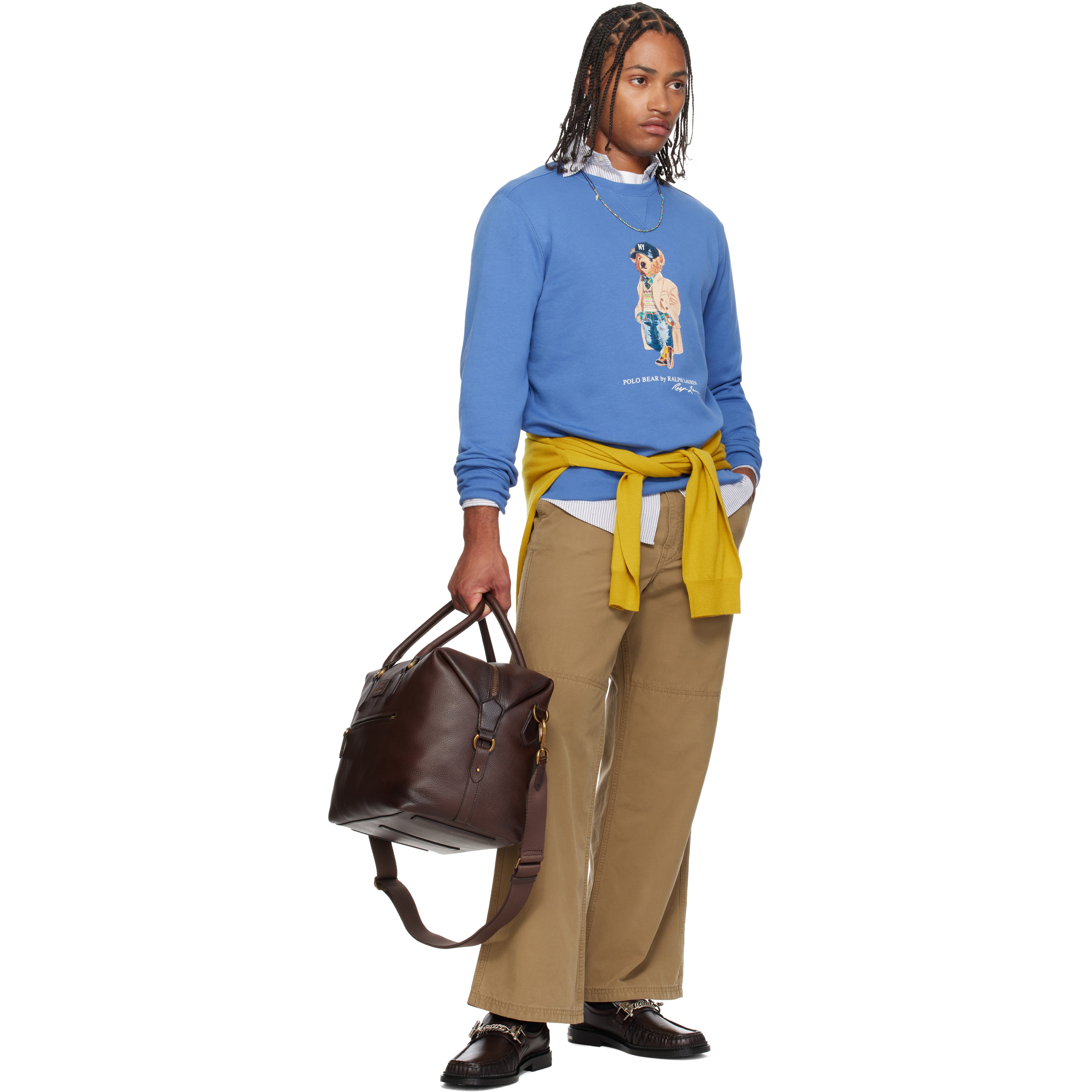 Brown Pebbled Leather Duffle Bag