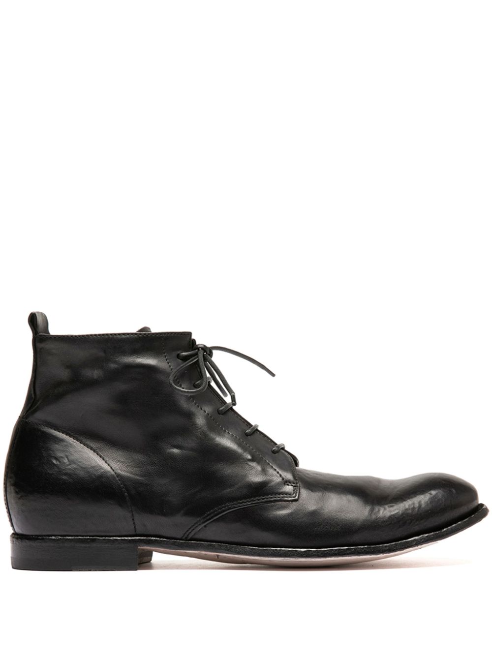 Lace-up leather boots - Black