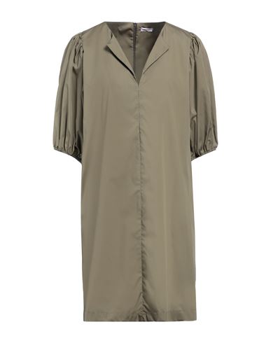 Rossopuro Woman Mini dress Military green Size XS Cotton