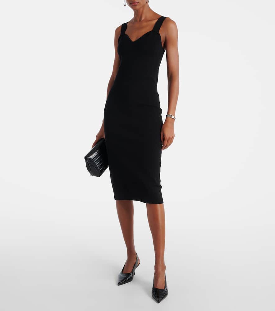 Teak knitted midi dress