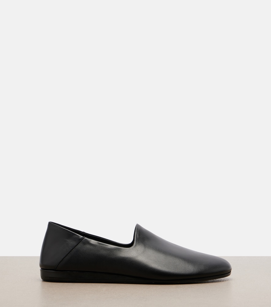 Leather slip-on shoes