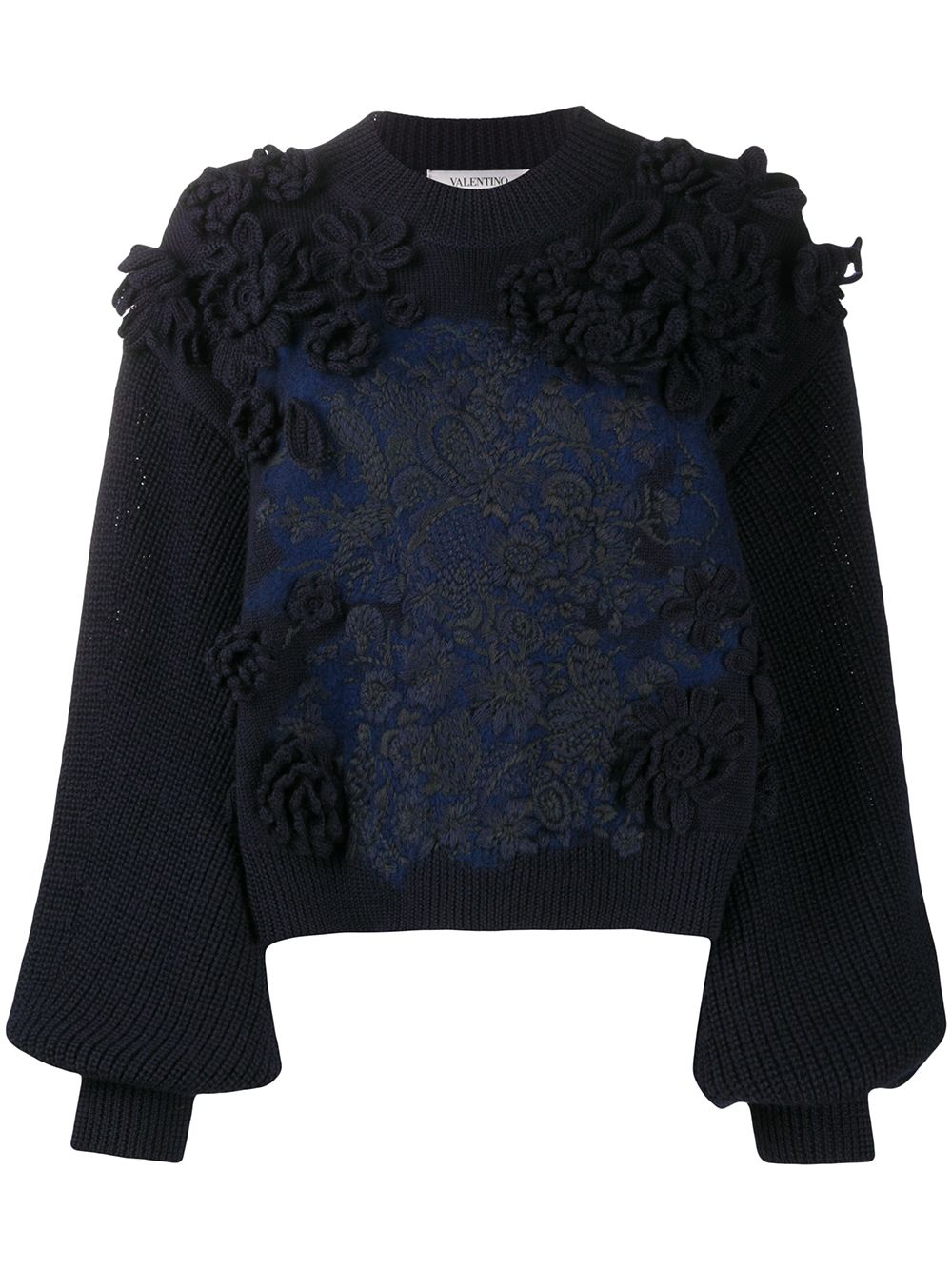 Valentino Garavani embroidered wool jumper - Blue