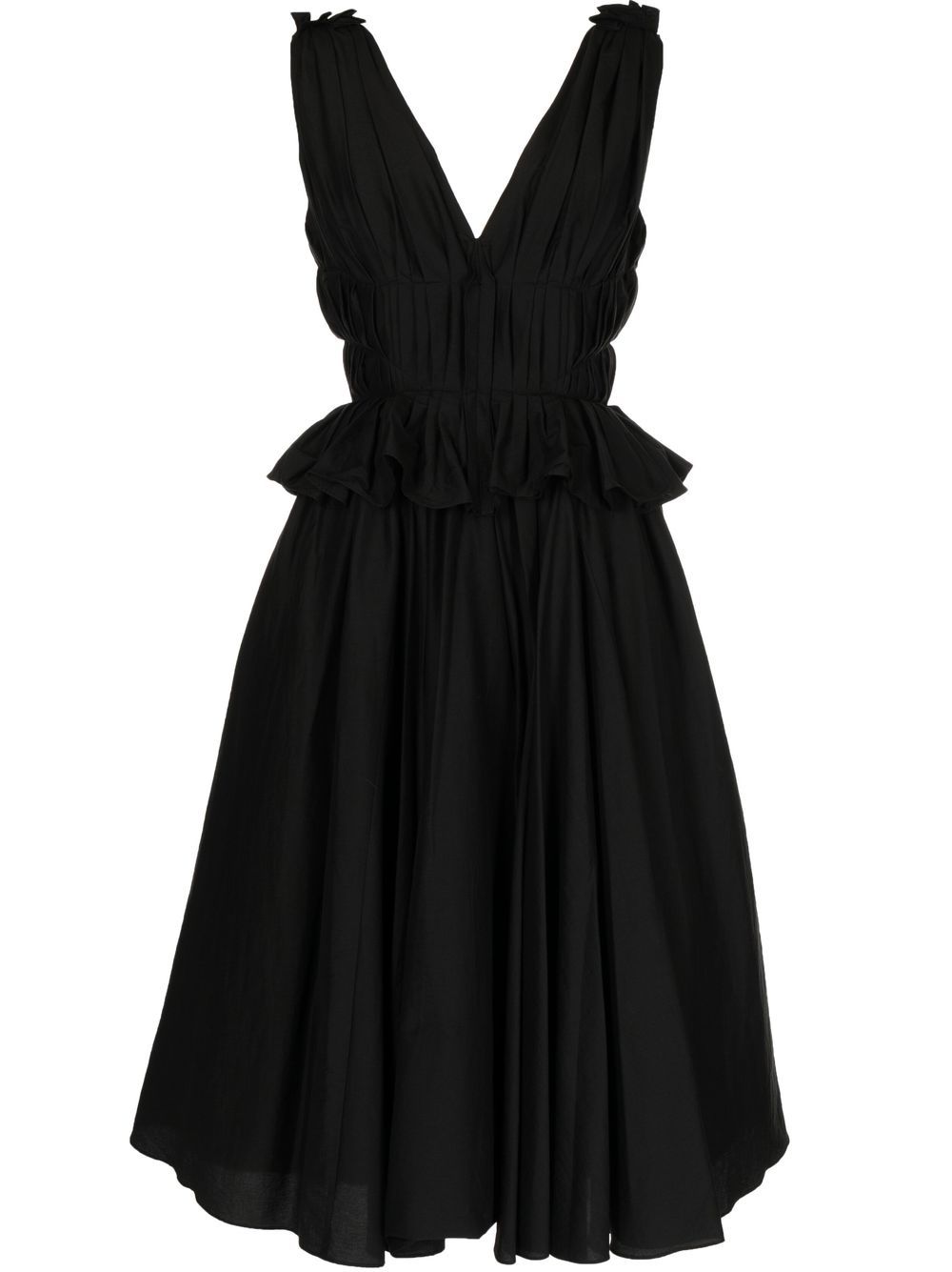 V-neck midi dress - Black