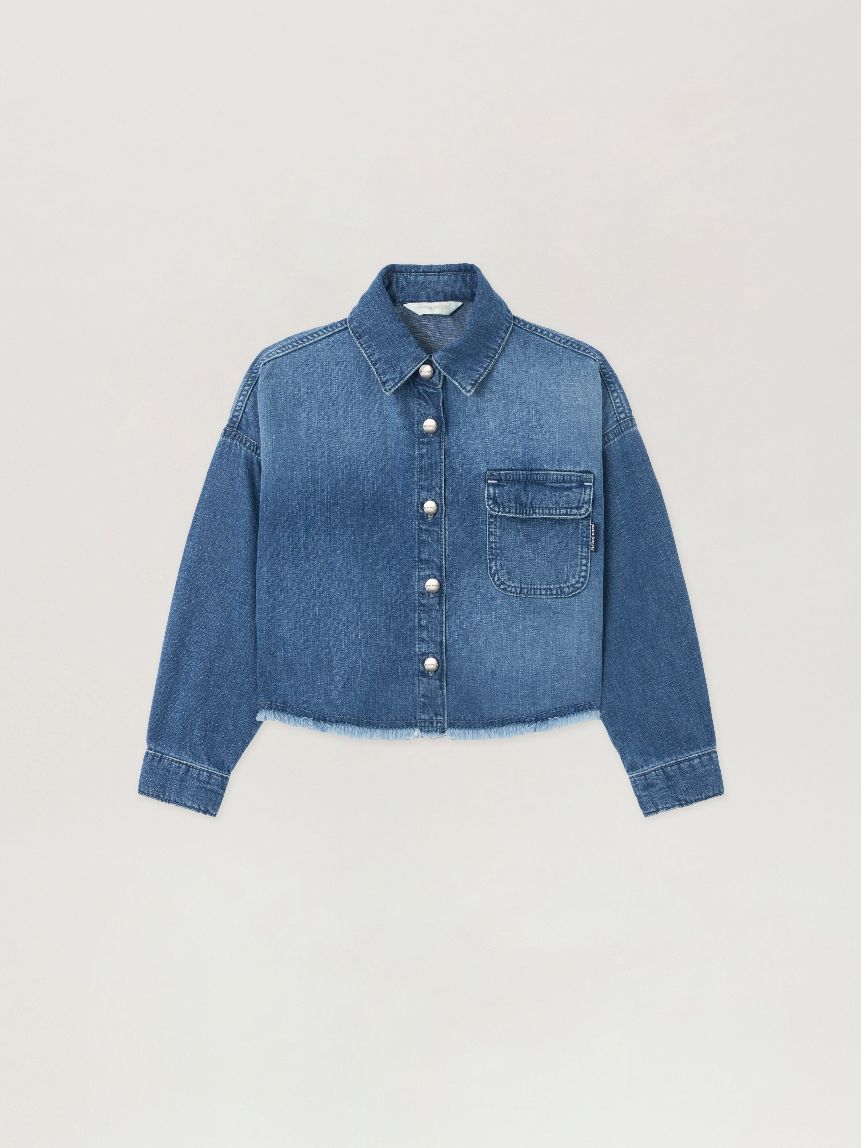 Chambray Overshirt Raw Edge Kids  Celeste/light Blue