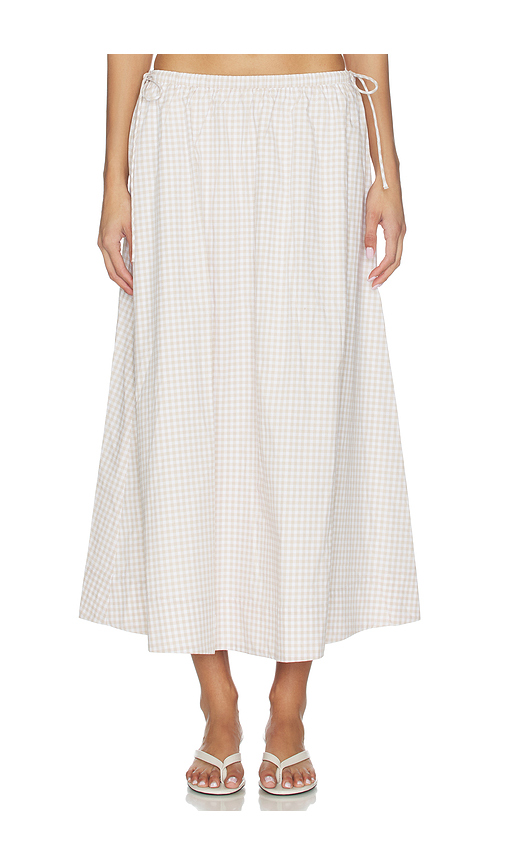 Elodie the Label Vionnet Skirt in Taupe. L. Also in S, XS
