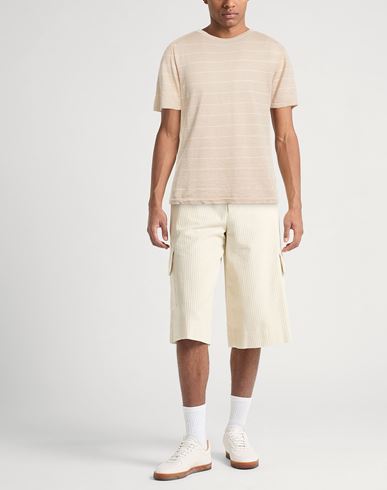 Man Sweater Beige Size L Linen, Cotton